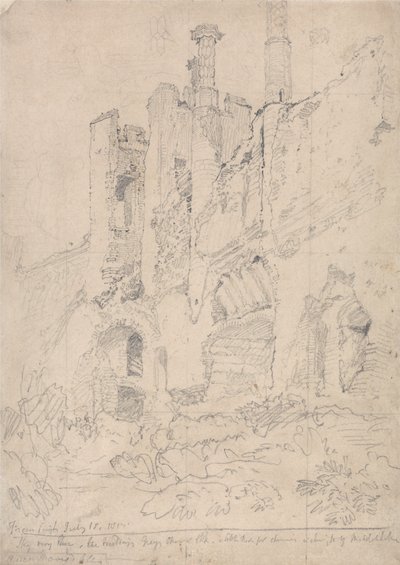 Framlingham Castle, Suffolk: Del av ruinerad interiör av John Sell Cotman