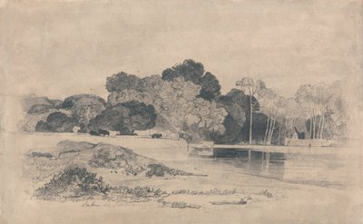 Sjön vid Trentham, Staffordshire av John Sell Cotman