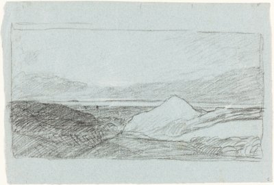 Landskap med kullar och vatten av John Sell Cotman