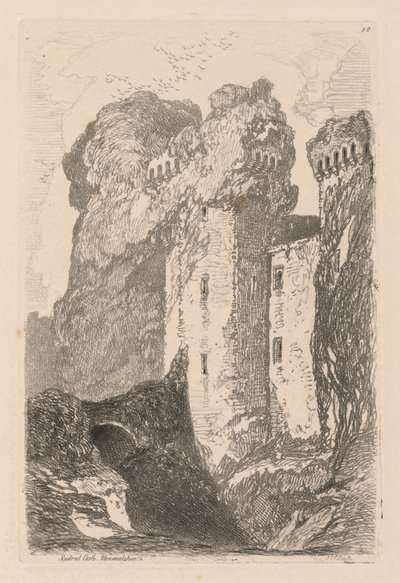 Liber Studiorum: Platta 24, Ragland Castle, Monmouthshire av John Sell Cotman