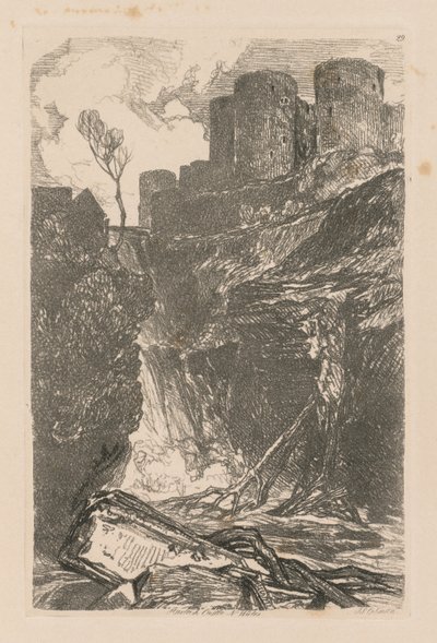Liber Studiorum: Platta 29, Harlech Castle, N. Wales, 1838 av John Sell Cotman