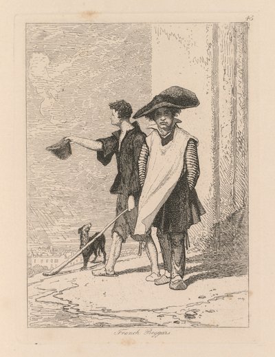 Liber Studiorum: Tallrik 45, franska tiggare av John Sell Cotman