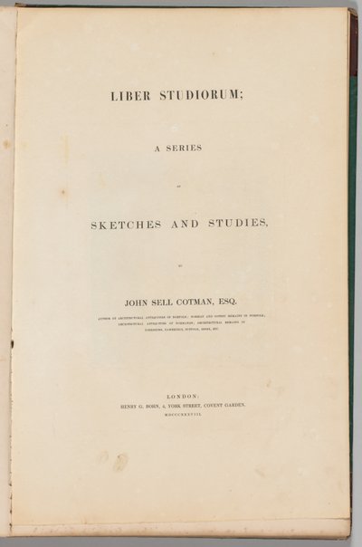 Studiebok: Titelsida, 1838 av John Sell Cotman