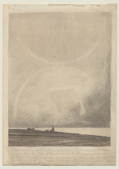 Recto: En effekt av parhelion sedd från Hunstantons fyr den 6 juli 1816 av John Sell Cotman