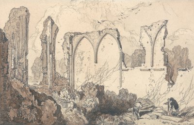 Ruin bakom den fria skolan, Thetford, Suffolk av John Sell Cotman