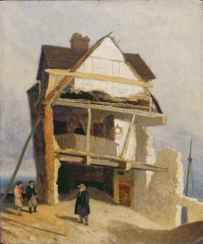 Ruined House, ca 1807-10 (olja på kvarnskiva monterad på panel) av John Sell Cotman