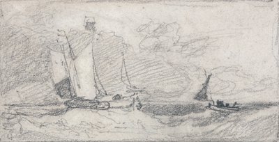 Segling av vagnar och båtar i ett upprört hav av John Sell Cotman