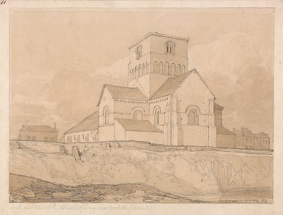 Sydostlig vy över kyrkan i Lery, nära Pont-de-l