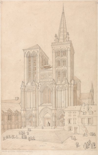 S:t Peter i Lisieux, Normandie: Västra framsidan av John Sell Cotman