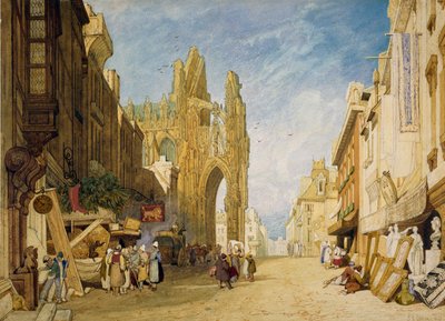 Gatubild i Alencon, Normandie, 1828 av John Sell Cotman