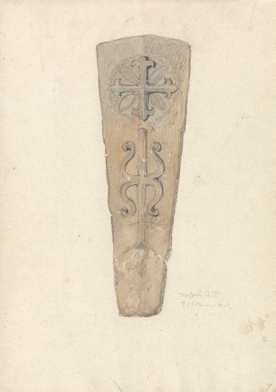 Studie av ett kistlock från en () kyrka i Norfolk av John Sell Cotman