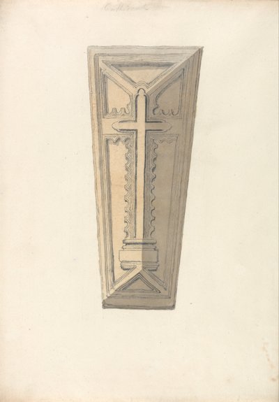 Studie av ett kistlock från en () kyrka i Norfolk av John Sell Cotman