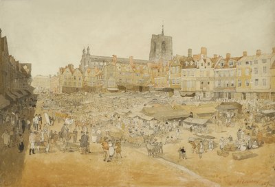 The Market Place, Norwich, hämtat från Mr Coopers, 1807 av John Sell Cotman