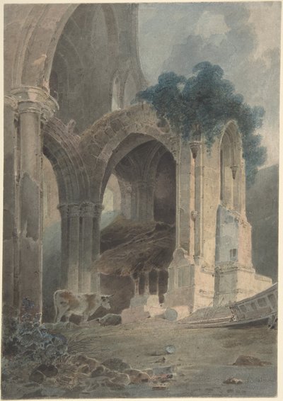 Den östra delen av Rievaulx Abbey, Yorkshire av John Sell Cotman