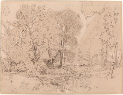 Skogbevuxen landskap av John Sell Cotman