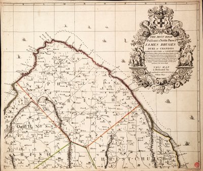 En ny  exakt karta över ön Barbados i Amerika enligt undersökning gjord under åren 1717 till 1721 av William Mayo av John Senex