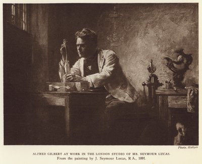 Alfred Gilbert, engelsk skulptör (fotogravyr) av John Seymour (after) Lucas