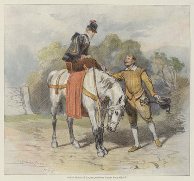 Denises hjärta (chromolitho) av John Seymour Lucas