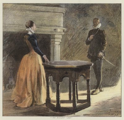 Denises hjärta (chromolitho) av John Seymour Lucas