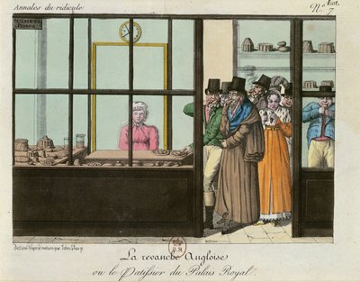 The English Revenge eller, The Patisserie at the Palais Royal, c.1815 av John Sharp