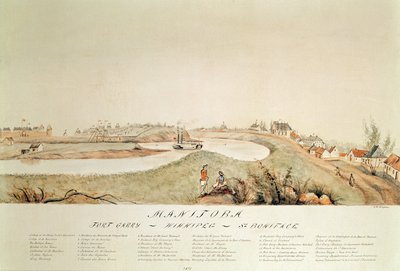 Manitoba, visar en handelsstation för Hudson Bay Company, 1871 av John Simpson