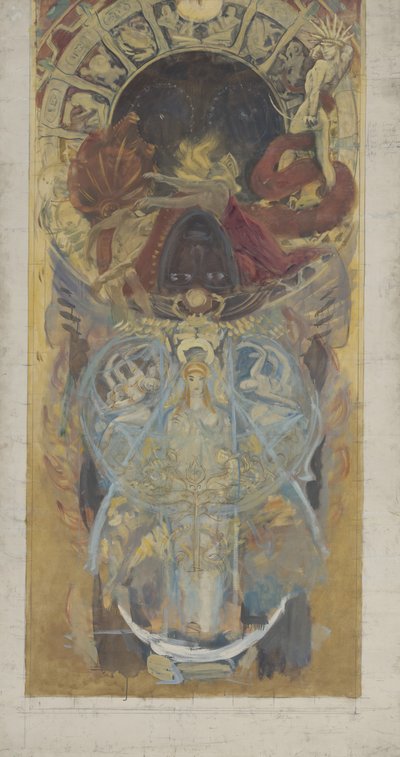 Design för Boston Public Library, 1890-4 av John Singer Sargent