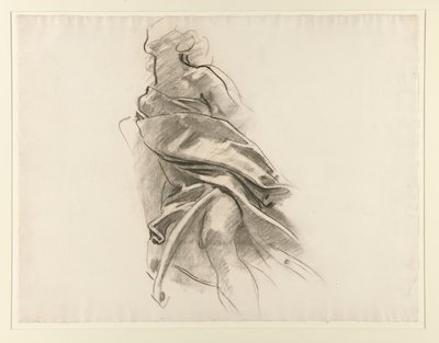 Detalj av draperi [Kritstudie nr. 5,14] av John Singer Sargent