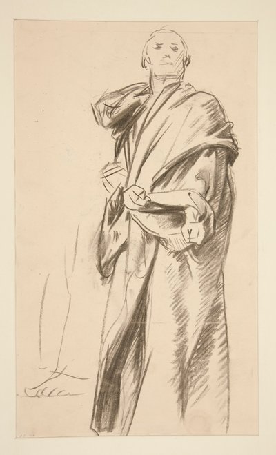 Draperad stående figur av John Singer Sargent