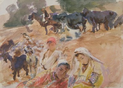 Getherdar (wc på papper) av John Singer Sargent