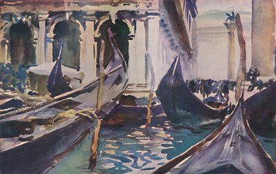 Gondoler vid Piazzetta, c1904, 1925. av John Singer Sargent