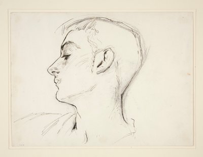 Chef för en ung man i profil av John Singer Sargent