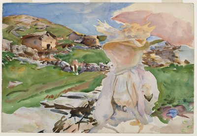 I Simplon Pass, 1909 (genomskinlig wc och inslag av ogenomskinlig wc och vaxresist med grafitunderritning) av John Singer Sargent