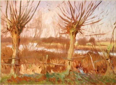 Landskap med träd, Calcot-on-the-Thames, ca 1888 (olja på duk) av John Singer Sargent