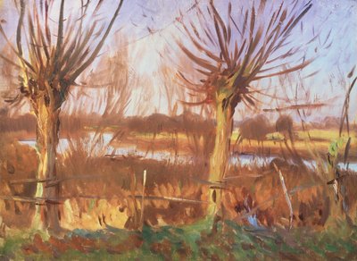 Landskap med träd, Calcot-on-the-Themsen av John Singer Sargent