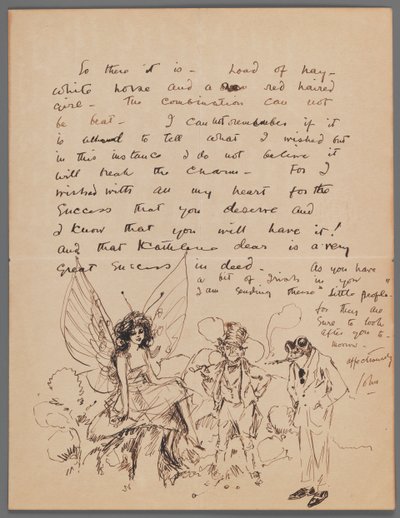 Brev till Kathlene MacDonell (bläck på papper) av John Singer Sargent