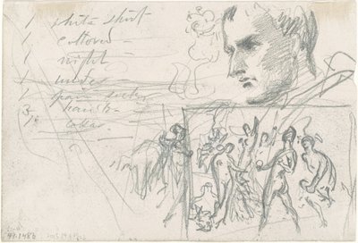 Napoleons huvud och domare i Paris [verso] av John Singer Sargent