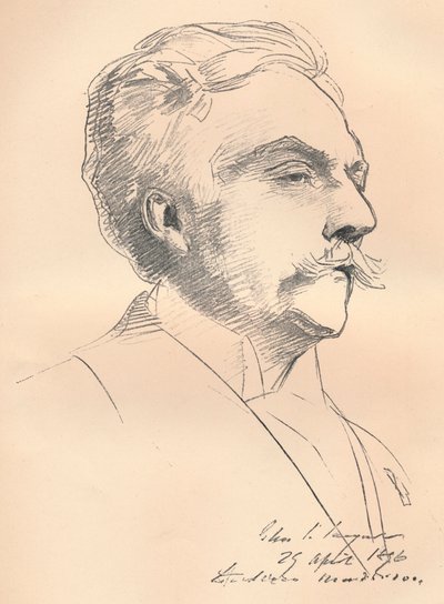 Porträttskiss av M. Gabriel Faure, c1889 av John Singer Sargent