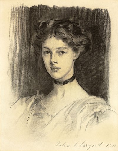 Porträtt av Eva Katherine Balfour, senare Lady Buxton av John Singer Sargent