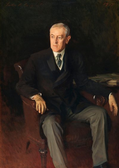 Porträtt av Woodrow Wilson (1856-1924), amerikansk president av John Singer Sargent