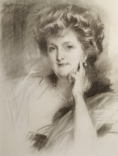 Porträtt av en kvinna, efter 1900 (krita på vävt papper) av John Singer Sargent