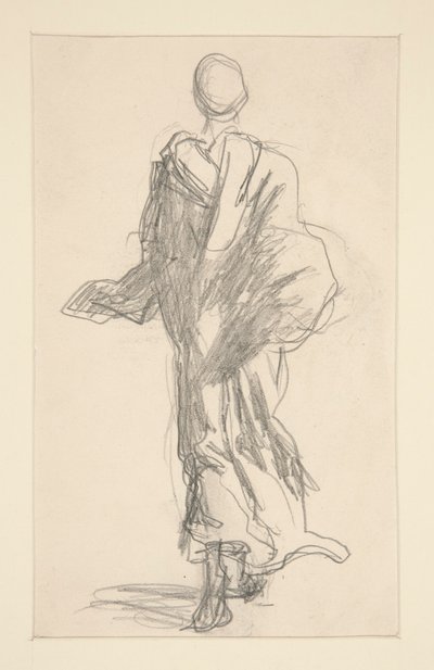 Bakifrån av en draperad figur av John Singer Sargent