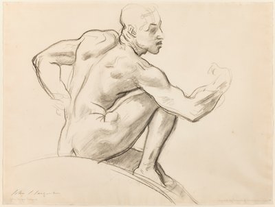 Sittande manlig nakenmodell av John Singer Sargent