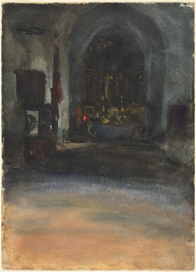 Spanska kyrkans interiör av John Singer Sargent