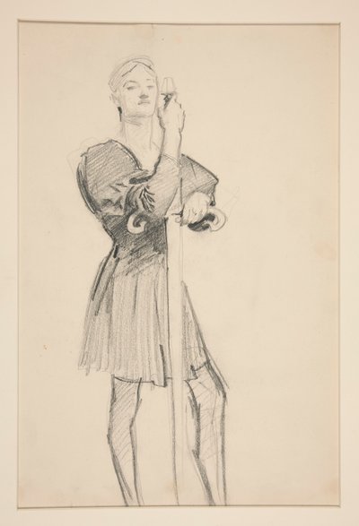 Stående figur med ett spjut av John Singer Sargent