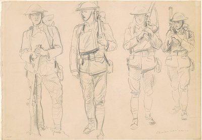 Studier för "Entering the War" [recto] av John Singer Sargent