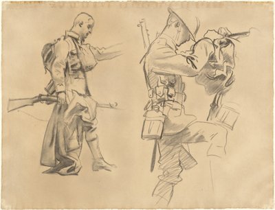 Studier för "Gassed" [recto] av John Singer Sargent