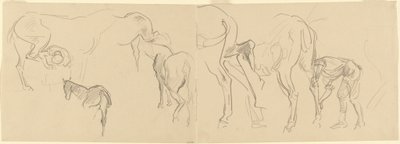 Studier för skoning av Calvary Horses at the Front [recto], 1918. av John Singer Sargent