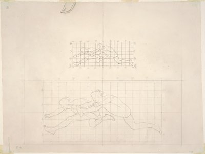 Studier för två klassiska mansfigurer som hoppar, 1919-1920. av John Singer Sargent