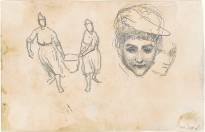 Studier av bönder [verso], 1870-1872. av John Singer Sargent