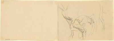 Studie för skoning av Golgatahästar på framsidan [verso], 1918. av John Singer Sargent
